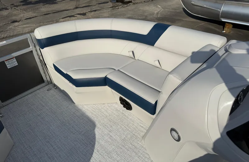 Slide: The Image of Luxurious seating on 2025 South Bay 20CR SE S pontoon boat. - 13