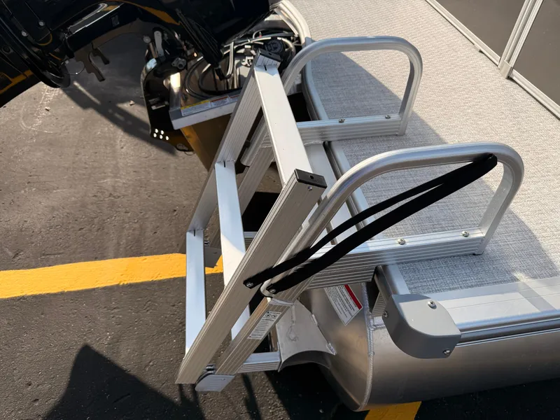 Slide: The Image of Aluminum ladder on 2025 South Bay 20CR SE S pontoon boat. - 20