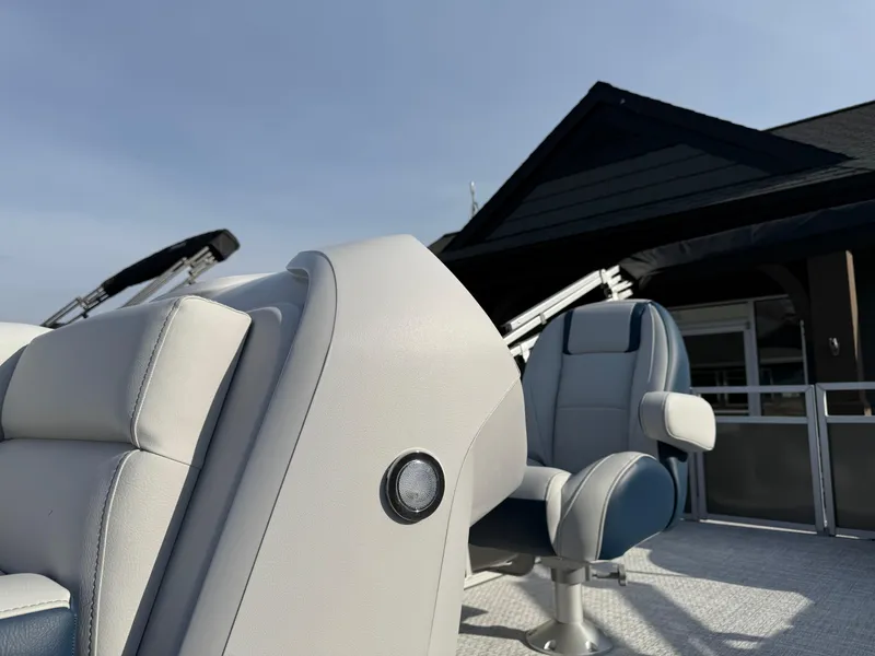 Slide: The Image of 2025 South Bay 20CR SE S boat interior with modern seating and sleek design. - 7