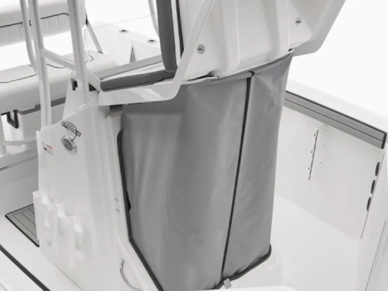 Slide: The Image of 2025 Yamaha Boats 220 FSH Sport interior detail, featuring sleek seating and storage. - 7