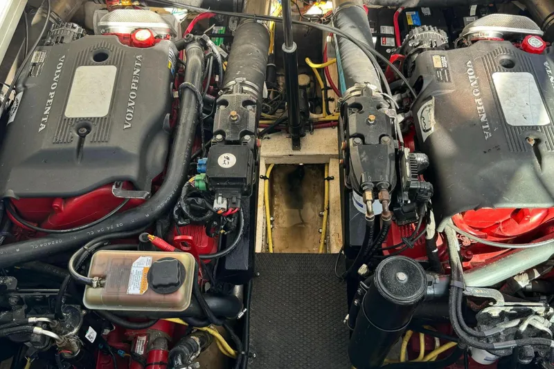 Slide: The Image of Engine compartment of 2005 Chaparral Signature 350 with dual Volvo Penta engines. - 11
