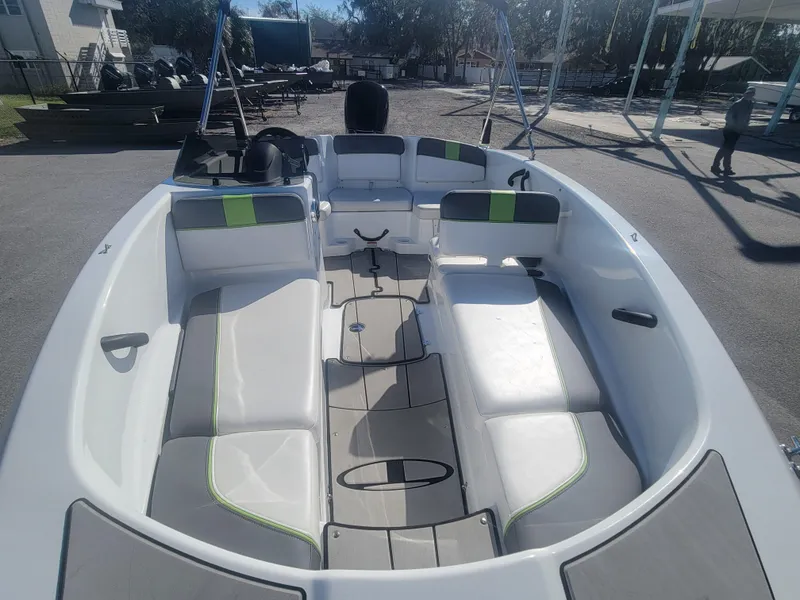 Slide: The Image of 2021 Tahoe T16 boat with spacious seating and modern design. - 11