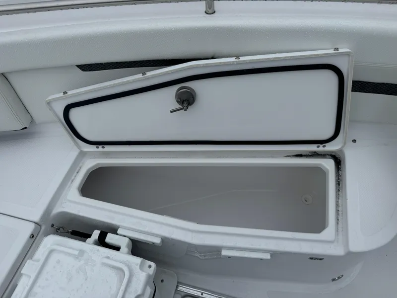 Slide: The Image of Open storage compartment on 2025 Wellcraft 263 Fisherman boat. - 21