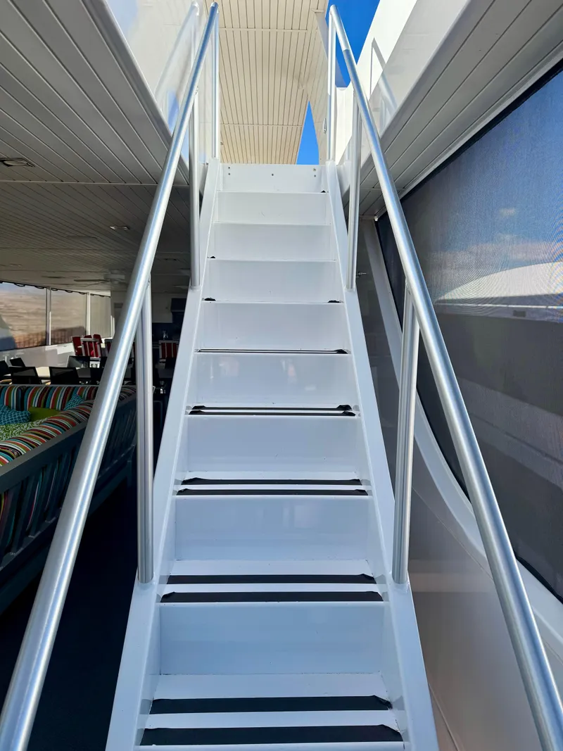 Slide: The Image of Staircase on 2017 Adonia KSIX yacht, leading to upper deck. - 28