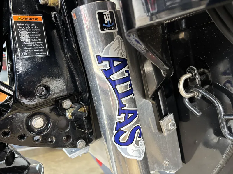 Slide: The Image of Close-up of Ranger ALPHA 208 boat component with Atlas branding, 2025 model. - 4