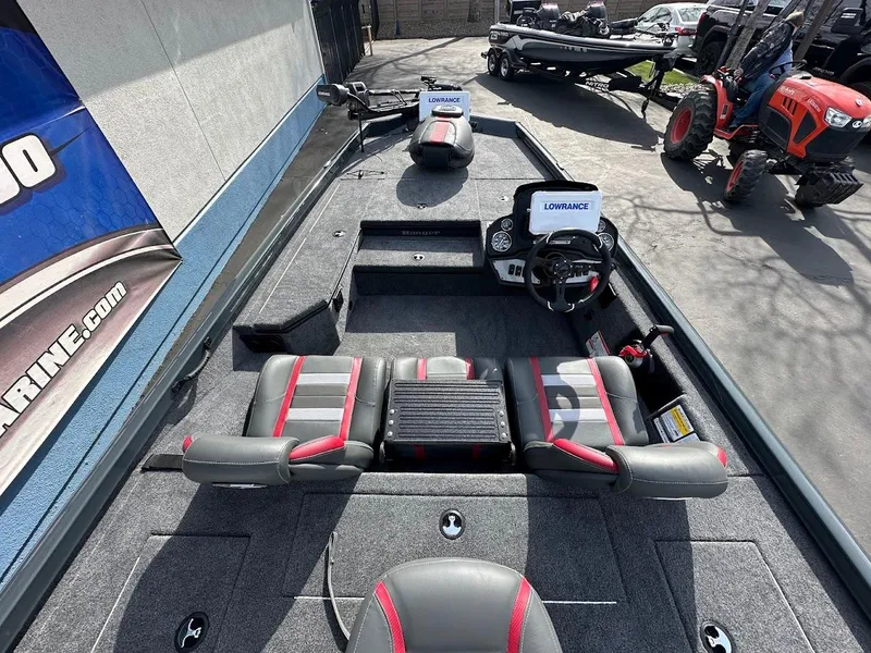 Slide: The Image of 2025 Ranger RT178 boat interior with seating and steering console. - 12