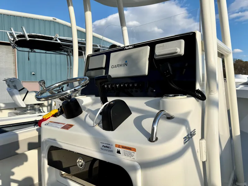 Slide: The Image of 2020 Parker 2300 Special Edition boat console with Garmin navigation system. - 16