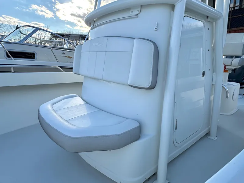 Slide: The Image of 2020 Parker 2300 Special Edition boat seat with white upholstery. - 21