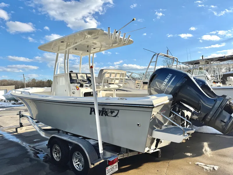 Slide: The Image of 2020 Parker 2300 Special Edition boat on trailer with Yamaha outboard motor. - 3