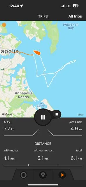 Slide: The Image of Sailing route map near Annapolis on a J Boats J/9, 2022 model. - 32