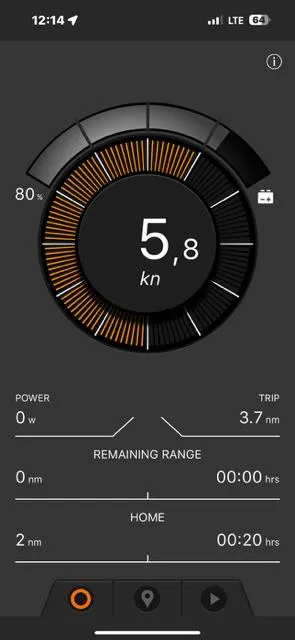 Slide: The Image of Dashboard display of a 2022 J Boats J/9, showing speed and trip details. - 33