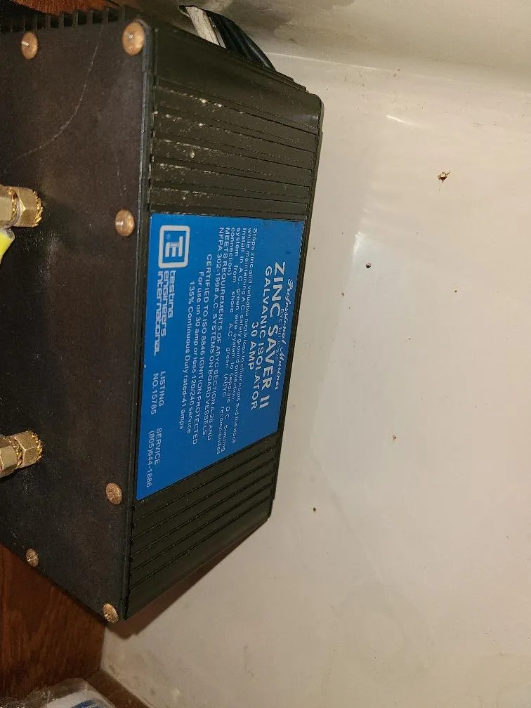 Slide: The Image of Zinc Saver II galvanic isolator in an O'Day 35, 1985 model boat. - 29