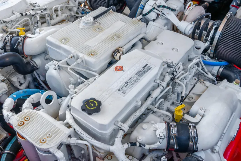 Slide: The Image of Engine components of a 2018 Nor-Tech 560 Sport Center Console boat. - 29