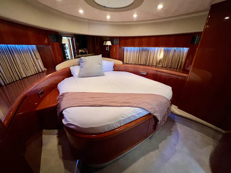 Slide: The Image of Luxurious bedroom interior of 2008 Viking Sport Cruisers 70 Motor Yacht. - 25