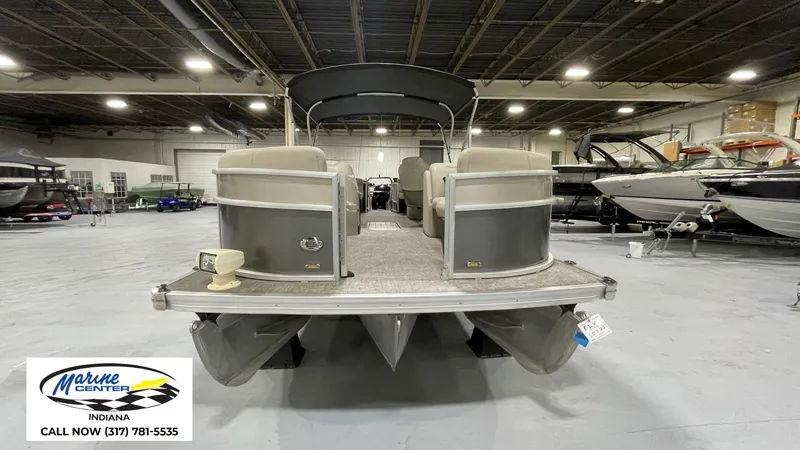 Slide: The Image of 2020 Barletta C22QC pontoon boat in showroom, Marine Center Indiana. - 13