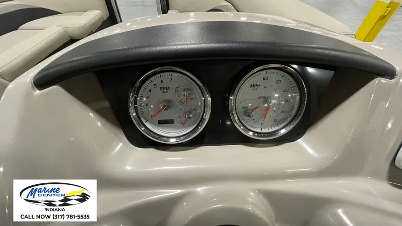 Slide: The Image of Dashboard of 2020 Barletta C22QC boat with RPM and MPH gauges. - 7