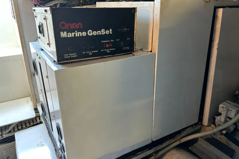 Slide: The Image of Onan Marine GenSet in 1997 Viking 53 Convertible engine room. - 18