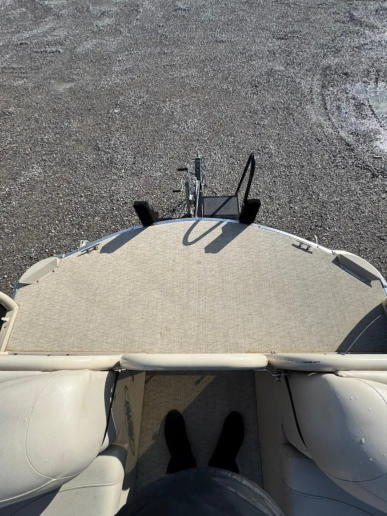 Slide: The Image of 2021 Aloha Pontoon Tropical Series interior with spacious seating and modern design. - 14