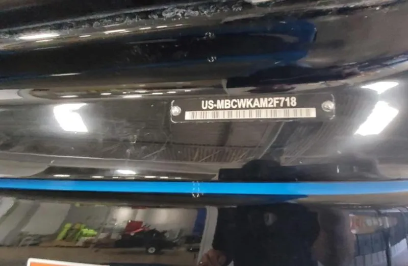 Slide: The Image of 2018 MasterCraft X26 boat hull identification number (HIN) plate. - 13