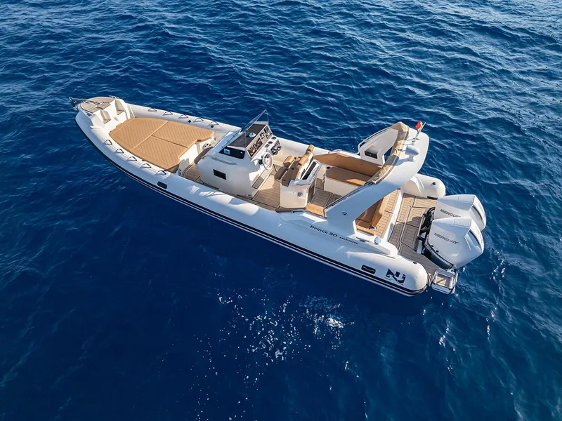 Slide: The Image of 2025 Nuova Jolly Prince 30 Exclusive boat on open sea. - 4