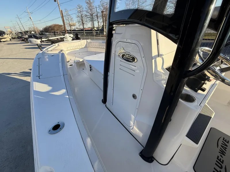 Slide: The Image of 2022 Blue Wave 2800 Makaira boat interior, showcasing sleek design and modern features. - 16