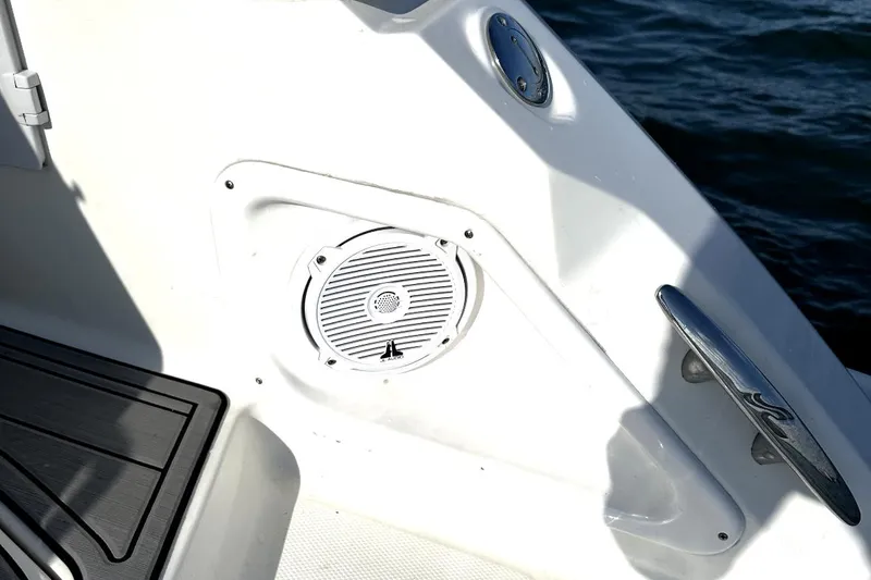 Slide: The Image of Sea Ray 370 Sundancer 2010 boat speaker and cleat detail. - 15