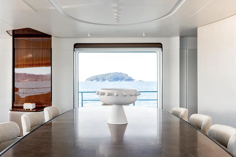 Slide: The Image of Luxurious dining area on 2024 Azimut Grande 36M yacht with ocean view. - 17
