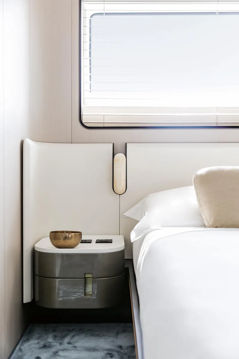 Slide: The Image of Luxury bedroom interior on 2024 Azimut Grande 36M yacht, featuring elegant design and modern furnishings. - 30