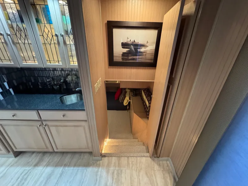 Slide: The Image of Interior of 1997 Sumerset 85x18 houseboat with kitchen and staircase. - 23