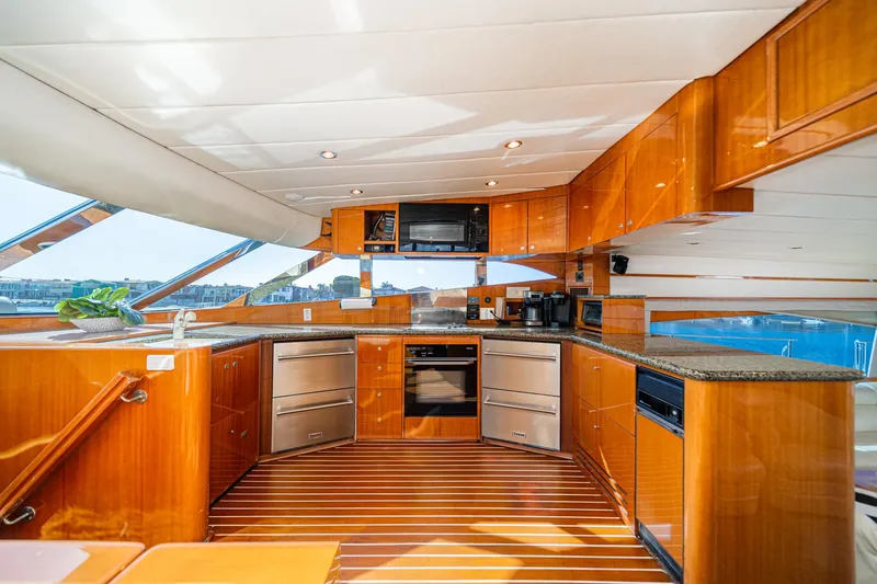 Slide: The Image of Luxurious kitchen on Johnson Pilothouse 70 Motor Yacht, 2002 model. - 14