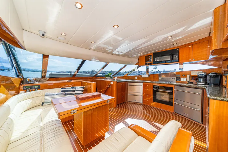 Slide: The Image of Interior of 2002 Johnson Pilothouse 70 Yacht with modern kitchen. - 15
