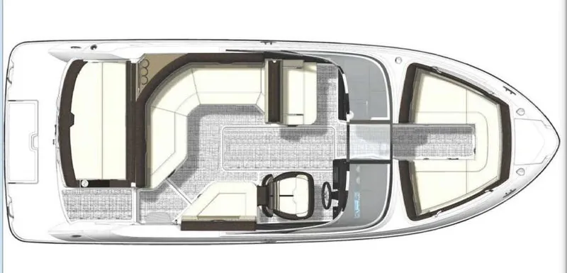 Slide: The Image of Top view layout of 2020 Sea Ray 230SLX boat, showcasing seating and deck design. - 47