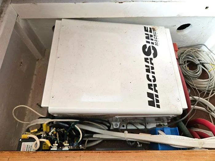 Slide: The Image of Electrical system with MagnaSine inverter in a 1978 Mainship 34 Sedan boat. - 14