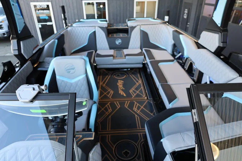 Slide: The Image of 2025 Tigé 24RZX boat interior with modern seating and stylish design. - 33