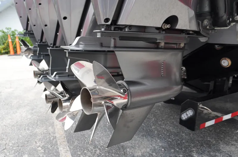 Slide: The Image of Propeller of 2024 Adrenaline 47 Reaper boat, showcasing sleek design and engineering. - 32