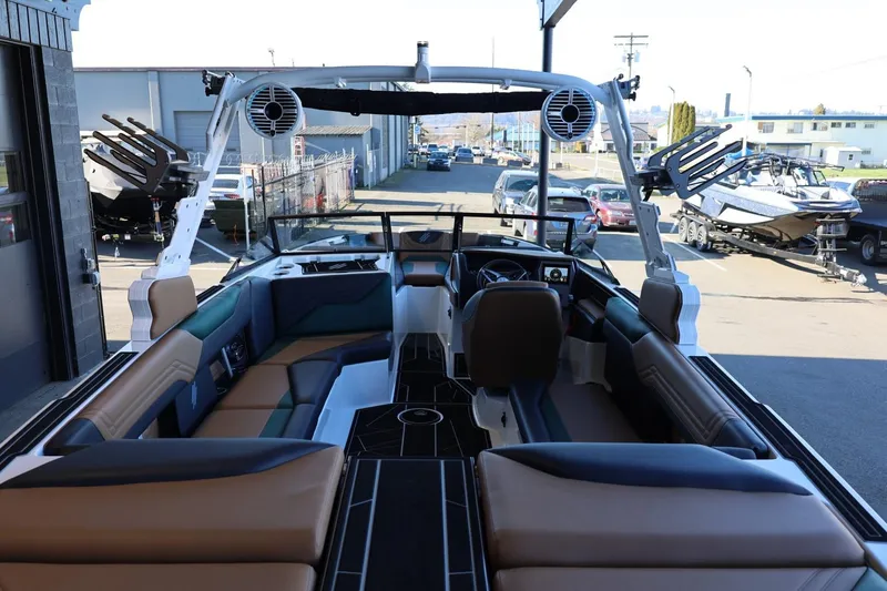 Slide: The Image of 2025 ATX Surf Boats 24 Type-S interior with spacious seating and modern design. - 14