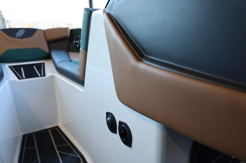 Slide: The Image of 2025 ATX Surf Boats 24 Type-S interior with modern seating and sleek design. - 41