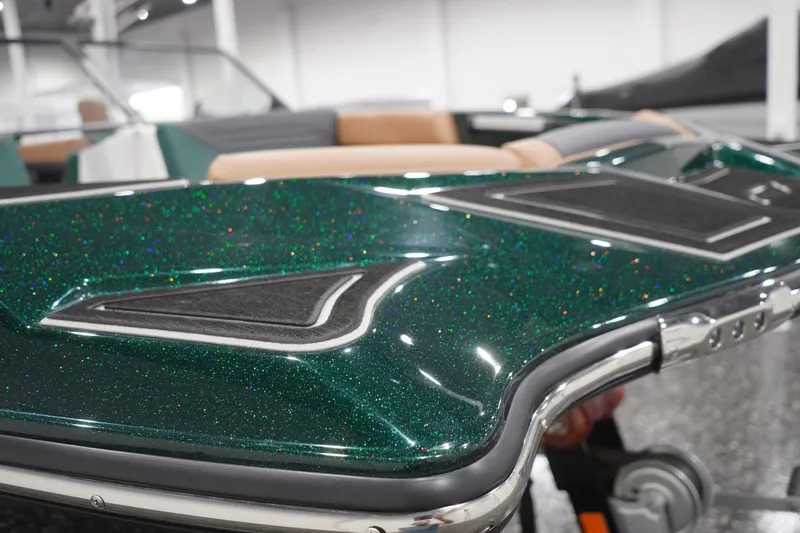 Slide: The Image of 2025 ATX Surf Boats 24 Type-S with sparkling green finish and sleek design details. - 51