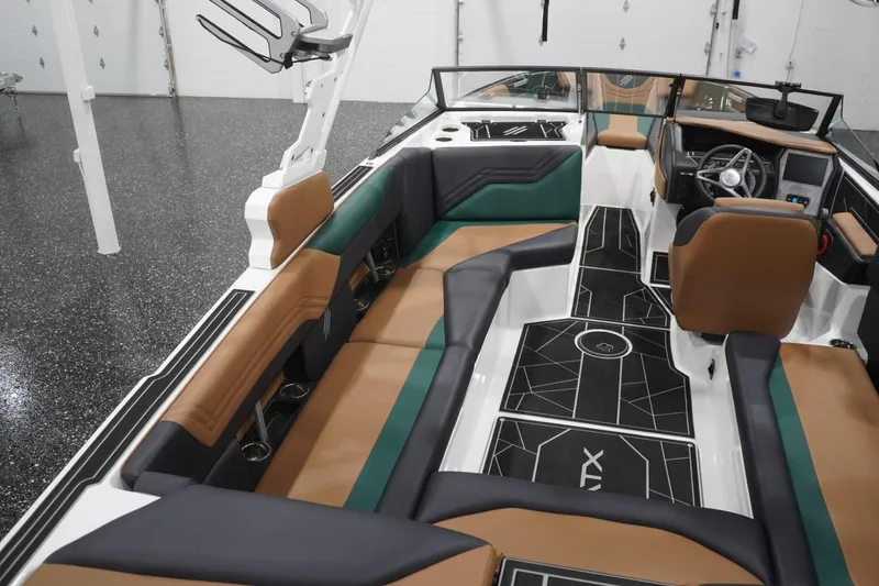 Slide: The Image of 2025 ATX Surf Boats 24 Type-S interior with modern seating and sleek design. - 66