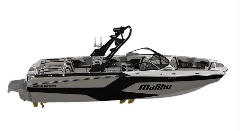 Slide: The Image of 2025 Malibu 24 MXZ boat with sleek design and modern features. - 3