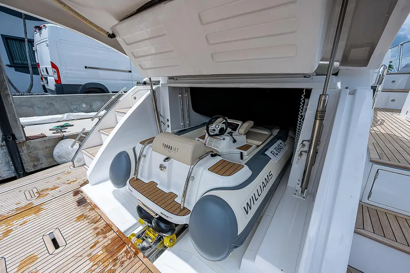 Slide: The Image of Azimut S6 2022 yacht with Williams tender in storage compartment. - 10