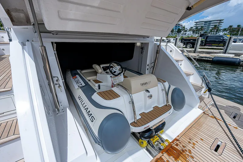 Slide: The Image of 2022 Azimut S6 yacht with Williams tender in storage compartment. - 8
