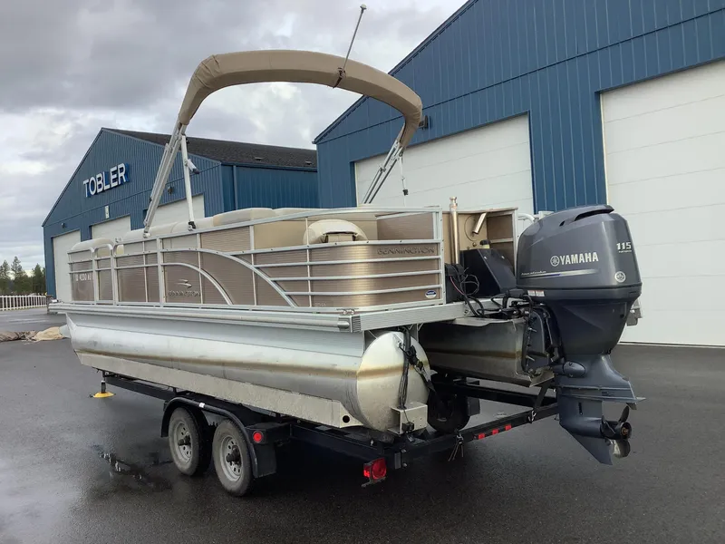 Slide: The Image of 2013 Bennington 2275 pontoon boat with Yamaha 115 engine on trailer. - 8