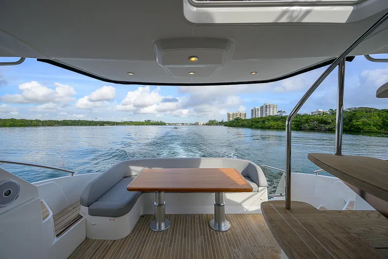 Slide: The Image of 2017 Beneteau Gran Turismo 49 yacht interior with scenic water view. - 30