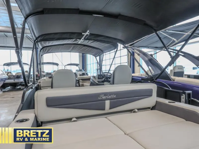 Slide: The Image of 2023 Cabrio 24UC boat interior at Bretz RV & Marine showroom. - 10