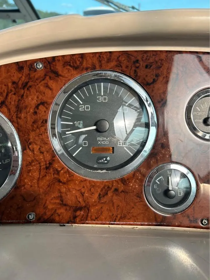 Slide: The Image of Close-up of 2003 Sea Ray 320 Sundancer dashboard with speedometer and fuel gauge. - 5