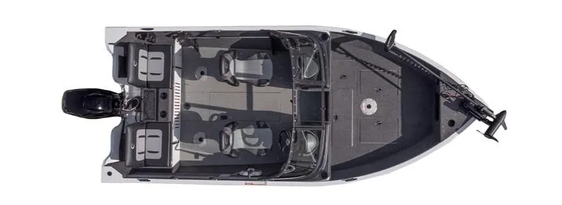 Slide: The Image of 2025 Crestliner 1650 KODIAK WT boat, top view, showcasing seating and layout. - 15