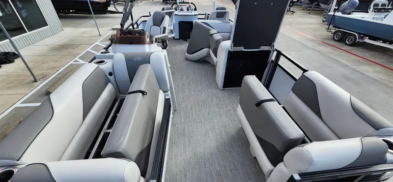 Slide: The Image of 2023 Avalon VEN 2180 FNC pontoon boat with spacious seating and modern design. - 20
