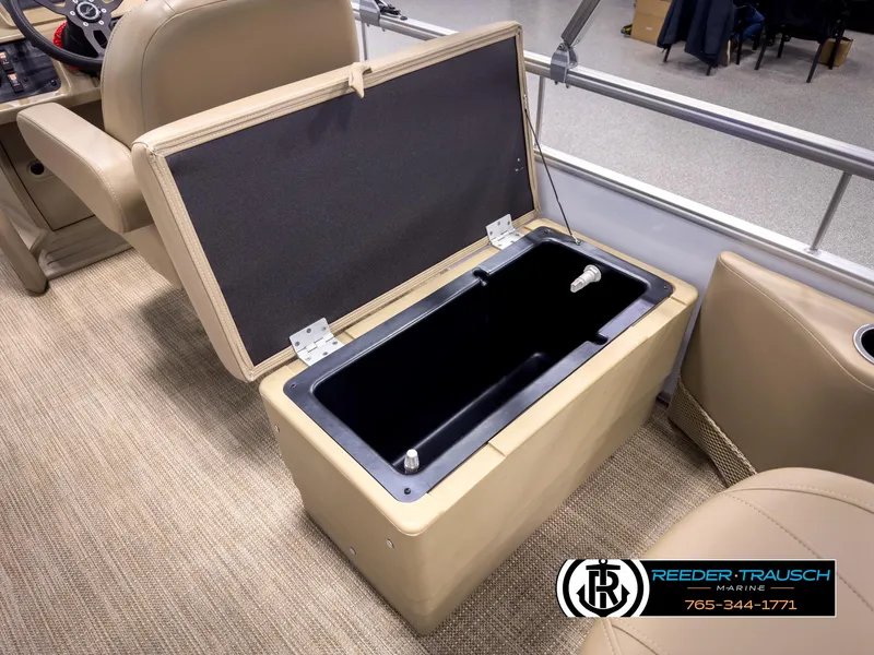 Slide: The Image of Open storage compartment in 2023 SunChaser 20 Vista Fish boat interior. - 23