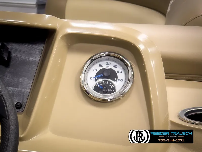 Slide: The Image of Dashboard of 2023 SunChaser 20 Vista Fish boat with voltmeter gauge. - 31